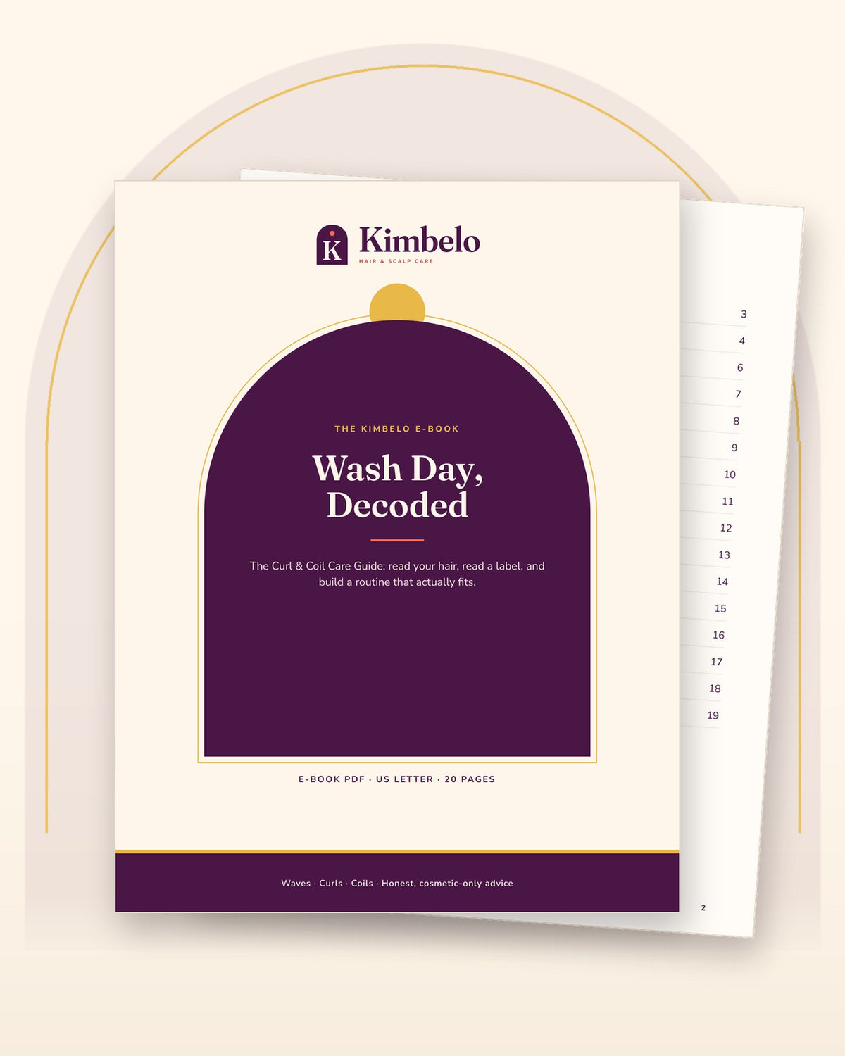 Wash Day, Decoded: the Kimbelo curl and coil care e-book (PDF), cover and an inside page